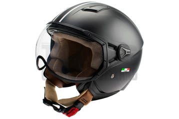 Helm Vito Jethelm Moda mat zwart/zwart bruin, Fietsen en Brommers, Brommerhelmen, Ophalen of Verzenden, Nieuw, Vito