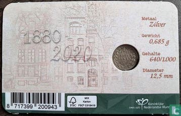 Nederland 5 cent (coincard) 140 jaar Schulman, Verzenden, 5 cent, Losse munt, Zilver