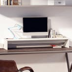 vidaXL Monitorstandaard 100x27x15 cm massief grenenhout wit, Computers en Software, Verzenden, Nieuw