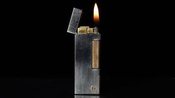 Dunill - Brushed Palladium & Gold Pattern Rollagas Lighter -, Nieuw