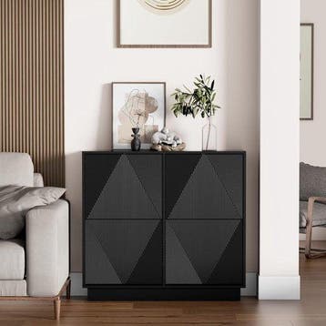 Schoenenkast - Schoenenrek - 100x24x91 cm - Zwart - UEV, Verzenden, Zo goed als nieuw