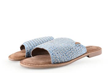 Lazamani Slippers in maat 37 Blauw, Slippers, Lazamani, Zo goed als nieuw, Verzenden