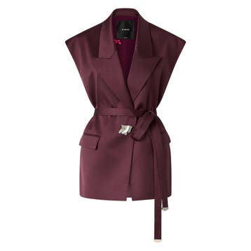 Pinko • satijnen gilet bordeaux rood • 34 (IT40), Pinko, Verzenden, Nieuw, Maat 34 (XS) of kleiner