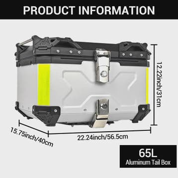 65L Aluminium Motor Topkoffer Waterdicht met Anti-diefstal S, Verzenden, Nieuw