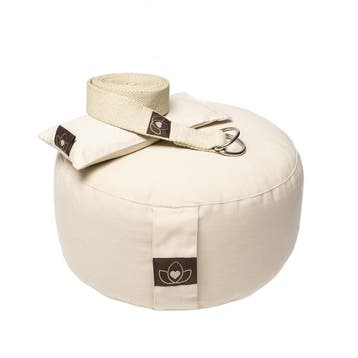 Pakket meditatiekussen, oogkussen en riem sand - Lotus, Verzenden, Nieuw