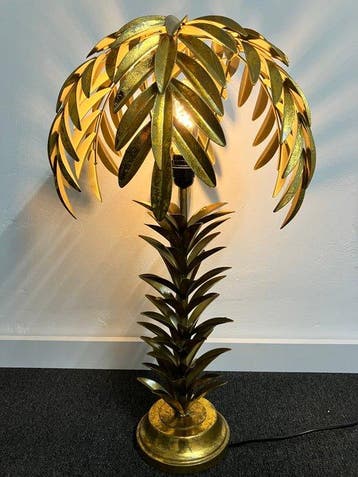 Tafellamp - Metaal - Palmboom lamp goud 73cm H