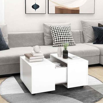 vidaXL Salontafel 60x60x38 cm bewerkt hout wit, Huis en Inrichting, Tafels | Salontafels, 50 tot 100 cm, Verzenden, Nieuw, 50 tot 100 cm