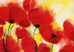 Kunstdruk Heidi Reil - Roter Mohn Toskana 100x70cm, Verzenden, Nieuw