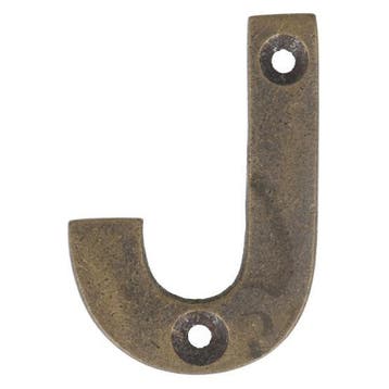 Letter klein J, brons antiek, Verzenden, Nieuw