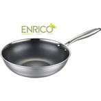 Enrico RVS wokpan - 28 cm - anti-aanbak - inductie -, Huis en Inrichting, Keuken | Potten en Pannen, Verzenden, Nieuw