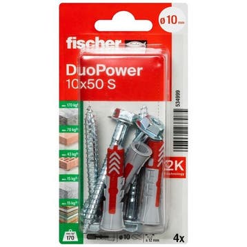 Universele plug met zeskantschroef | Fischer DuoPower | 4, Verzenden, Nieuw