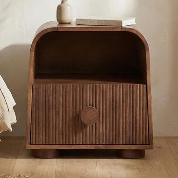 *WOONWINKEL* Houten Nachtkastje Met Ronde Hoeken, Huis en Inrichting, Slaapkamer | Nachtkastjes, Verzenden, Nieuw