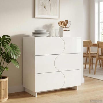vidaXL Dressoir Hoogglans Wit 70 x 38 x 75 cm Bewerkt hout, Verzenden, Nieuw, 50 tot 100 cm, 25 tot 50 cm