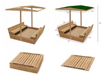 Speel Zandbak | 120cm | Met Deksel | Laatste Stuks!, Ophalen of Verzenden, Nieuw, Speelzand