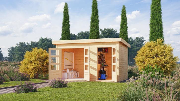 Tuinhuis Schönbuch 1 38 mm 398 x 273 cm, Tuin en Terras, Tuinhuizen