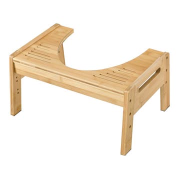 [en.casa] Toiletkrukje Kalajoki bamboe 21x42x30 cm houtkleur, Verzenden, Nieuw