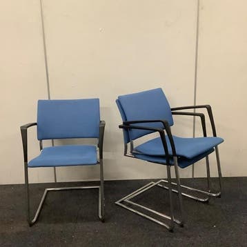 Complete set van 3 stuks  vergaderstoelen Casala Feniks,, Huis en Inrichting, Stoelen, Gebruikt, Drie, Zwart, Ophalen of Verzenden