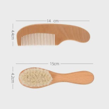 Babyset: Houten Babyborstel en Kam - Zacht voor de Babyhuid, Verzenden, Nieuw