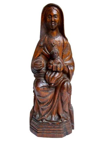 Volkskunst - sculptuur, Maria en Jezus Zetel der Wijsheid -, Antiek en Kunst