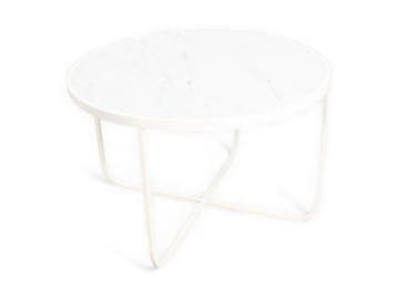 Asplund Tati ontvangsttafel, Ø72 cm, wit marmer, Overige plaatsen, Ophalen of Verzenden, Gebruikt, Tafel