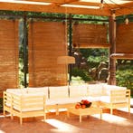 vidaXL 8-delige Loungeset met crèmekleurige kussens, Tuin en Terras, Tuinsets en Loungesets, Verzenden, Nieuw, 8 zitplaatsen, Loungeset