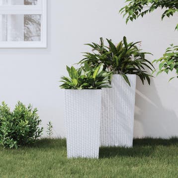 vidaXL Plantenbak met uitneembare bak rattan-look 11/26,5 L, Verzenden, Nieuw, Kunststof