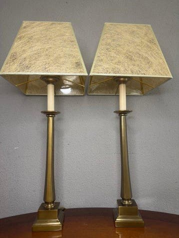 kullmann Lampen - Tafellamp (2) - Verguld brons - zware, Nieuw