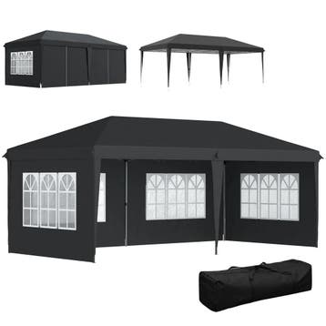 Paviljoen Ca. 3x6m Waterdicht Pop-up Vouwpaviljoen Met 4 Zij, Verzenden