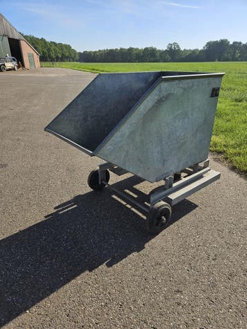 Kiepbak kantelbak spanenbak heftruck 400 liter verzinkt, Voorzetapparatuur