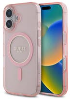 Guess iPhone 16 Back Cover hoesje Magsafe IML Glitter Roze, Verzenden, Nieuw, Frontje of Cover