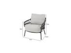 Calpi low dining tuinstoel met 2 kussens antraciet 4, Tuin en Terras, Tuinstoelen, Ophalen of Verzenden, Nieuw, Aluminium