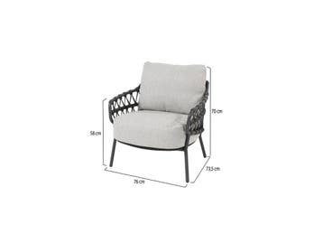 Calpi low dining tuinstoel met 2 kussens antraciet 4, Ophalen of Verzenden, Nieuw, Aluminium