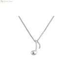 Zilveren achtste muzieknoot collier, Verzenden, Nieuw, Zilver