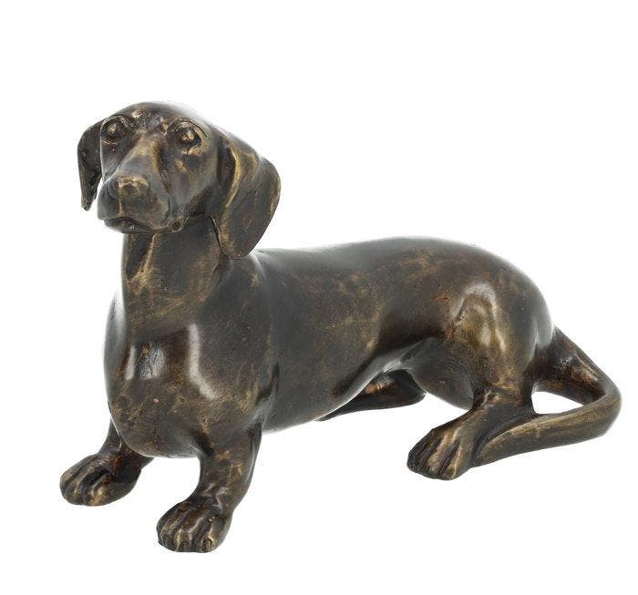 Beeldje - Teckel dog - Brons, Antiek en Kunst, Kunst | Designobjecten