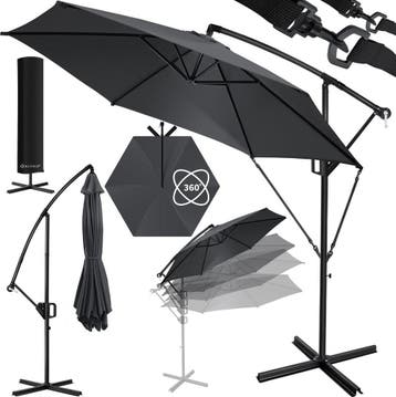 KESSER® Zweefparasol met voet  - Ø3,5m - 360° Draaibaar  - A, Verzenden, Zo goed als nieuw
