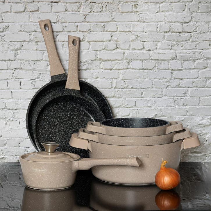 12 Delige Pannenset Alle Warmtebronnen Pannen, Huis en Inrichting, Keuken | Potten en Pannen, Pannenset, Nieuw, Overige materialen