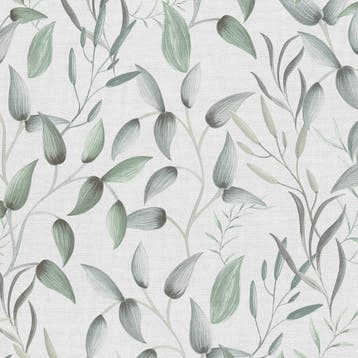 Profhome 397452-GU Landelijk behang floral mat groen wit, Verzenden