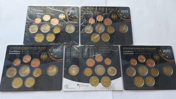 Duitsland. Year Set (BU) 2015 A,D,F,G,J (5 sets) (Zonder