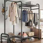 Vrijstaand Kledingrek Metaal –Meerdere Stangen en Opbergplan, Verzenden, Nieuw