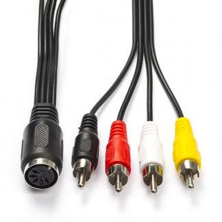 Din naar Tulp kabel | V  M | Nedis | 20 cm (Stereo, 5 pins), Verzenden, Nieuw