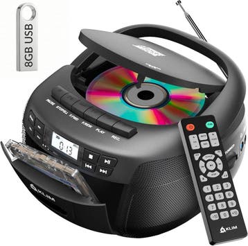 KLIM Boombox CD-speler met Bluetooth | Retourdeal 34% Kor..., Audio, Tv en Foto, Cd-spelers, Ophalen of Verzenden, Zo goed als nieuw