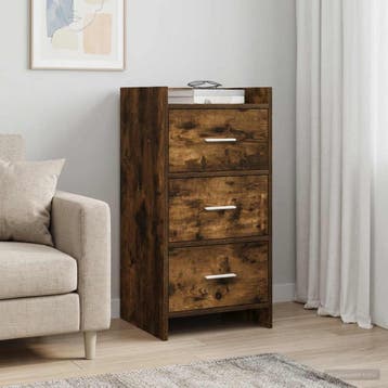 vidaXL Dressoir Gerookt eiken 40 x 36 x 80 cm Bewerkt hout, Verzenden, Nieuw, Overige houtsoorten, Minder dan 50 cm