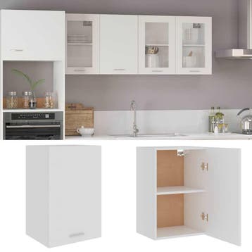 vidaXL Bovenkast Lyon 39,5x31x60 cm bewerkt hout wit, Verzenden, Nieuw, Wit