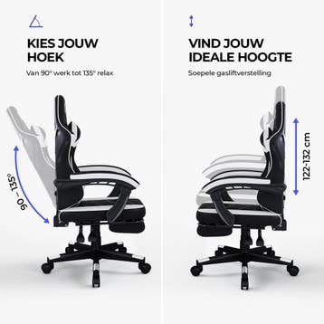 Stane Verstelbare Ergonomische Gamestoel met Voetsteun -, Ophalen of Verzenden, Nieuw