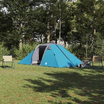 vidaXL Tunnel tent met dak met opslag Blauw 510 x 240 x 156, Verzenden, Nieuw, Tot en met 2