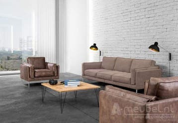 Bankstel Alverna - rechte banken - Taupe, Huis en Inrichting, Nieuw, Stof