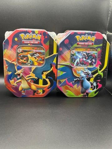 Pokémon - 2 Box - Mega Charizard X & Y Tin Set! (4 packs per, Nieuw