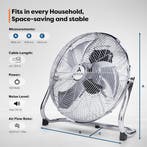Vloerventilator - 50 cm - Industriele ventilator - Zilver -, Verzenden, Zo goed als nieuw