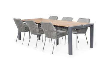 Suns Punta 6-persoons dining set met uitschuifbare Rialto, Ophalen of Verzenden, Nieuw