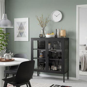 metalen vitrinekast - zwart, Verzenden, Nieuw